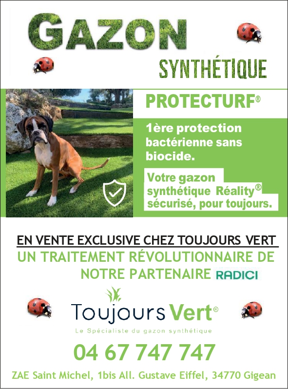 Gazon synthétique antibactérien Protecturf